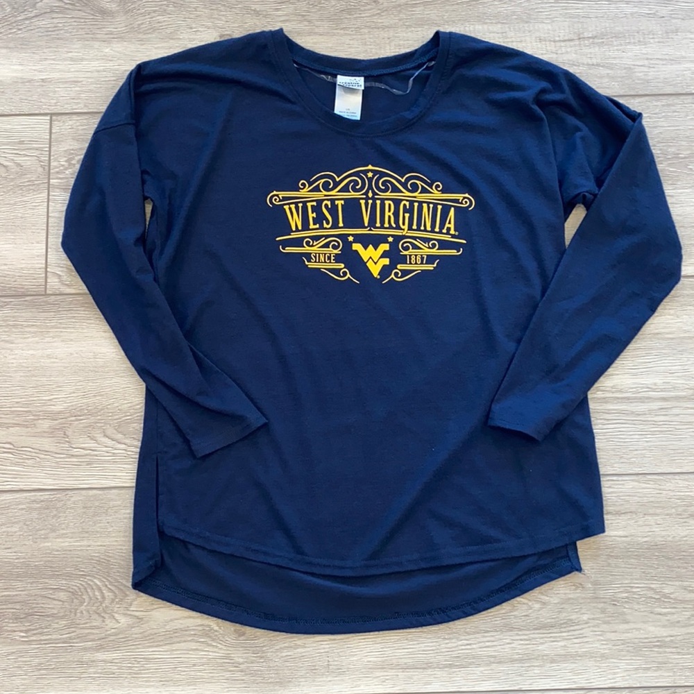 WV WVU MOUNTAINEERS 3/4 LENGTH SLEEVE TEE SIZE LARGE